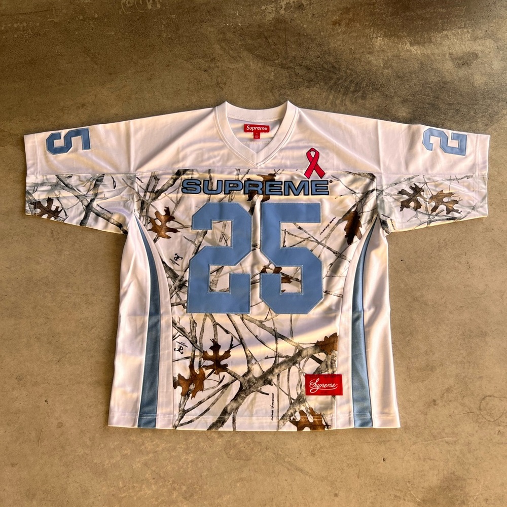Sz S - Supreme Breast Cancer Awareness Football Jersey (White) New W/ Stickers